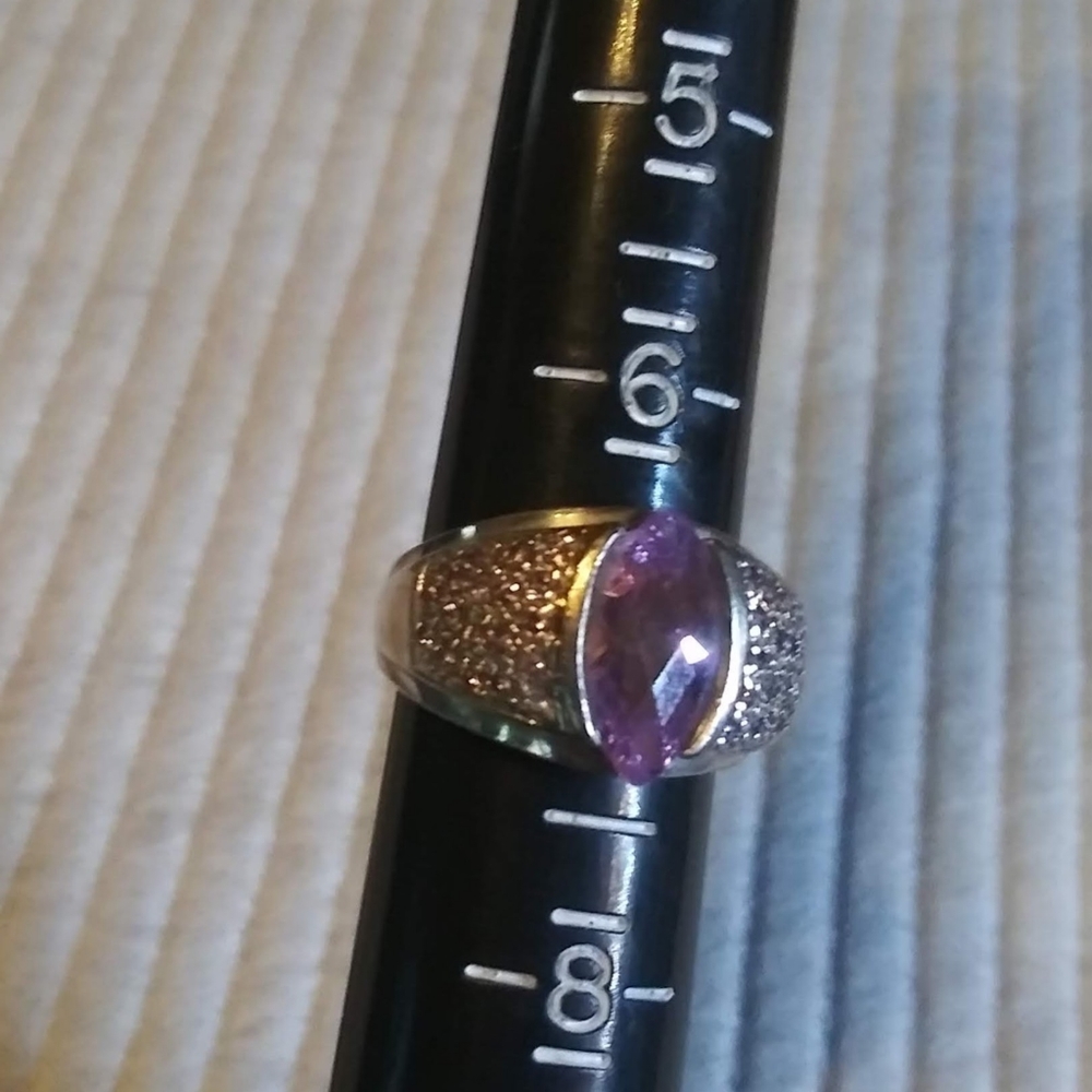 .925 Amethyst Thick Vintage Ring